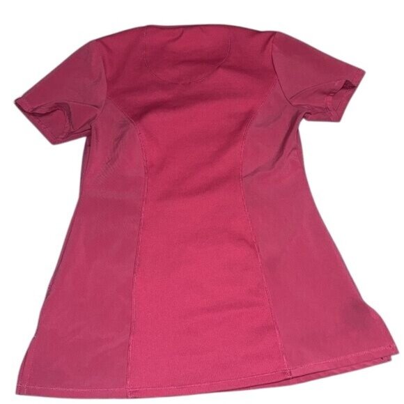 Cherokee Infinity Womens V-Neck Scrub Top S Pink Polyester Blend - Picture 4 of 5